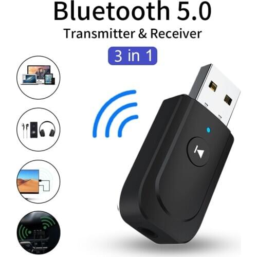 Bluetooth 5.0 Audio Receiver Transmitter 3 IN 1 Mini 3.5mm Jack AUX USB Stereo Music Wireless Adapter for TV Car PC Headphones