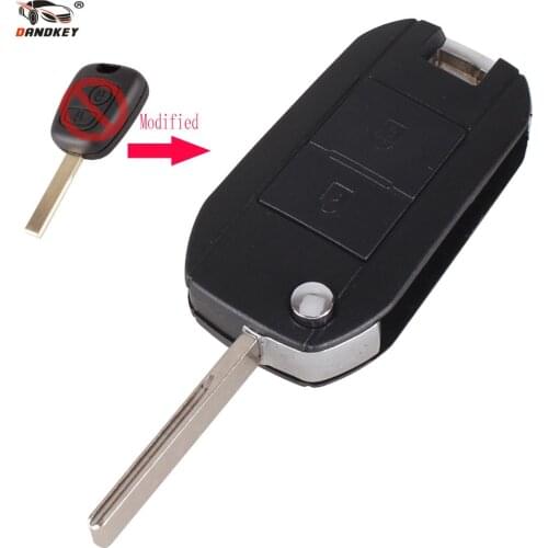 DANDKEY For Peugeot Key Shell 307 107 207 407 For Peugeot 206 207 306 307 2 Button Blank Modified Flip Folding Key Shell Case