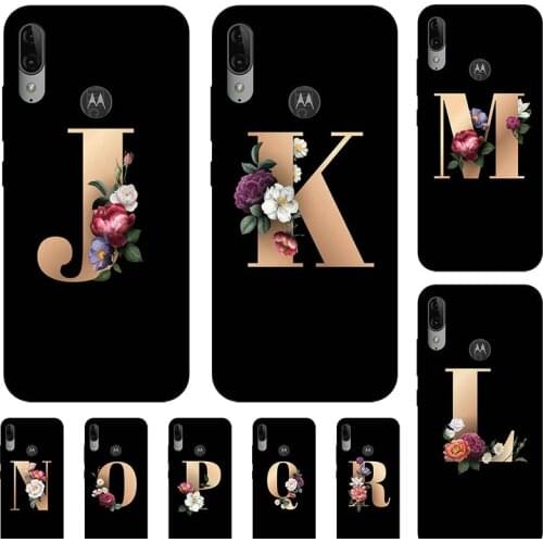 For MOTO One Macro Power Case For MOTO One Vision Action Funny Custom Name Letter Couple Cover Fashion Black TPU Soft Coque