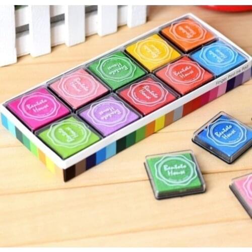 Ink Pad 20 Kinds Of Colors Per Packed Colorful Inkpad For DIY Craft Rubber Stamp Finger Print Wood Paper Scrapbooking Making