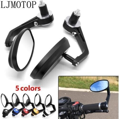 For Ducati SS900 Monster 900 SS1000 M1000S S4/S4R 7/8" 22mm Motorcycle Mirror Handle Bar End Rearview Side Mirror White Glass