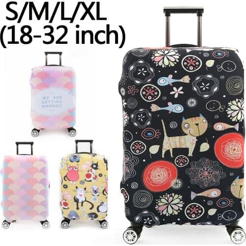 Elastic Luggage Protective Case Travel Suitcase Trolley Case Leather Case Cover 18-32 Inch Thick Wearable Multi-Element Pattern