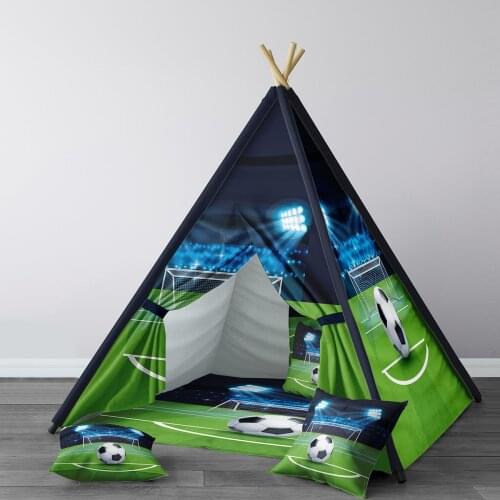Play Tent for Kids Wigwam Portable Indoor Playground Tents Children Bedrooms Soccer Football Green Model 049