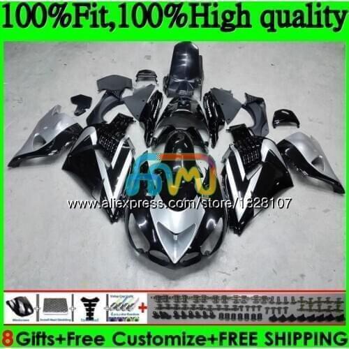 Injection For KAWASAKI ZX 14R ZZR1400 ZX-14R 21BS.21 Silver blk ZX14R 06 07 08 09 10 11 2006 2007 2008 2009 2010 2011 FairingTop