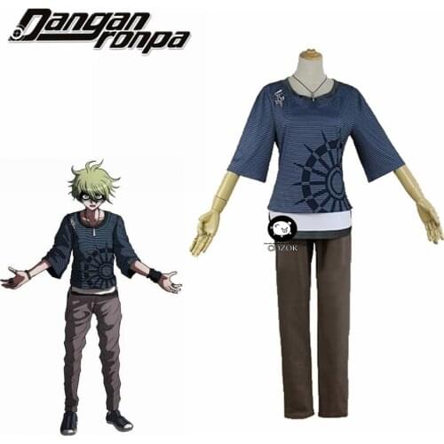 Anime New Danganronpa V3 Rantaro Amami Cosplay Costume Japanese Game Uniform Suit Outfit Clothes T-shirt & Pants & necklace