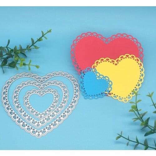 Beautiful 3-layer peach heart lace, loving metal cutting mold, decorative scrapbook template DIY, relief manual