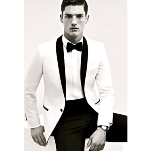 Handsome Customized Groomsmen Mens Wedding Tuxedos 2 Pieces Set 2017 (Jacket+Pants) Groom Best Man Groomsmen Men Suits For Prom
