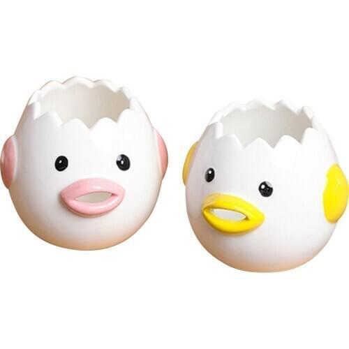 Creative Cartoon Chicken Egg Yolk White Separator Ceramics Egg Separator Tool for Kitchen Daily life practical