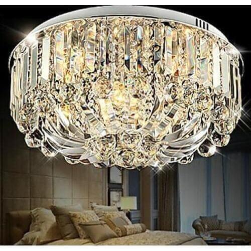 LED 50*50CM Flush Mount Ceiling Lights LED K9 Crystal lamp Metal Fashion Modern Classic Ceiling Lights Remote control