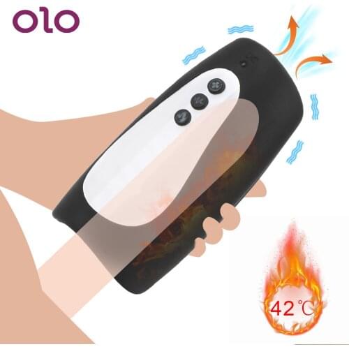 OLO Heating Male Masturbator Sucking Vibrator Sex Toys for Men Masturbation Cup Erotic Adult Product 7 Mode Penis Trainer