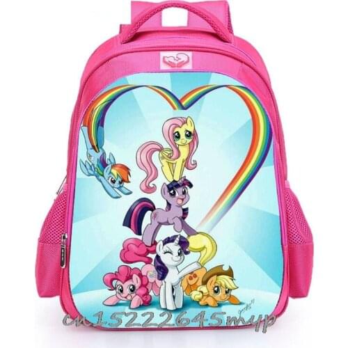 My Little Baby girl pony cute school backpack girls schoolbag High capacity Anime printing Childrens backpacks bags