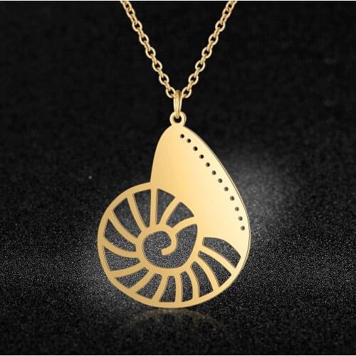 100% Stainless Steel Sea Conch Fashion Necklace for Women Special Gift Personality Jewellery Unique Design Pendant Necklaces