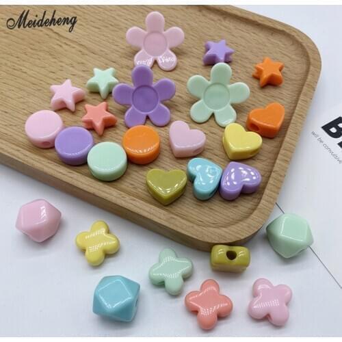 Fashion Trend Acrylic Kids headdress dazzles Making Beads for DIY Jewelry elegant style Heart Star flower curling rope Accessory