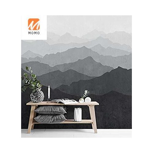 Mountain Mural Prints Wall Art Wallpaper Black and White Wall Decoration Stickers Peel and Stick Fabric Home Decor