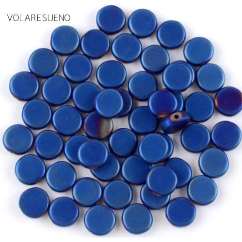 Natural Stone Blue Hematite Stone Dull Polished Flat Round Beads Spacer Beads For Jewelry Making 6/8/10mm Diy Bracelet 15inches