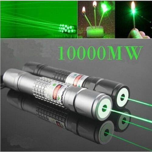 NEW Military Burn Match Professional Powerful SOS 10W Focusable Burning Green Laser Pointer Pen Lazer Pointer 10000m & Charger