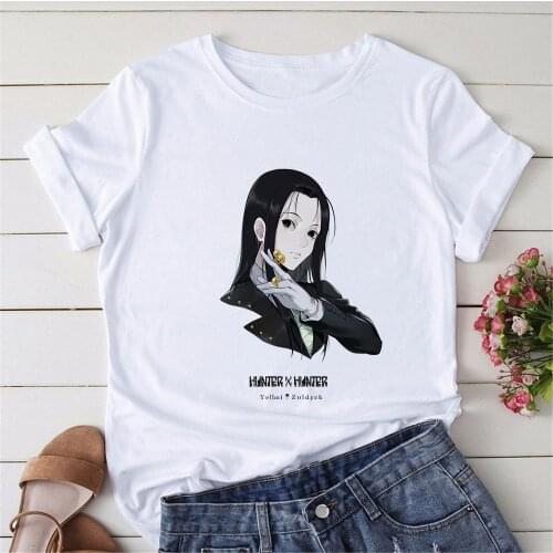 New Japanese Anime Manga Kawaii Hunter X Hunter Women T Shirt Illumi Zoldyck Print Short Sleeve Female Clothes Dropship Tee Tops