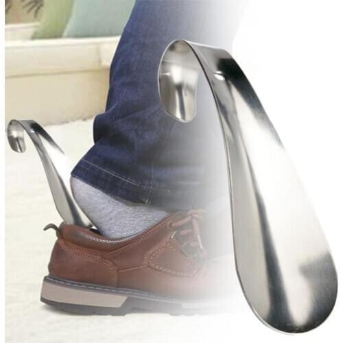 Stainless Steel Shoe Horn Reach Metal Flexible Handle Shoehorn Remover Pregnant Women Or the Aged Lifter Aid Slip Shoe Pull Tool