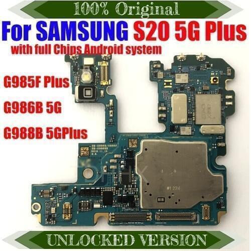For Samsung Galaxy S20 Ultra 5G motherboard 128GB ROM Mainboard Snapdragon CPU Logic Board Circuits card fee Flex Cable