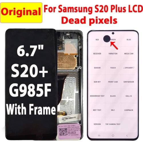Original Dot LCD For Samsung Galaxy S20 Plus LCD Display With Frame Touch Screen Digitizer Assembly For Samsung G985F Display