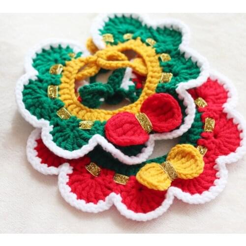 Pretty Green Shiba Dog Bowknot Collar Cute Cat Bibs Accessories Jewelry Bell Pet Necklace Kitty Puppy Neck Decor Yorkie Shibanu