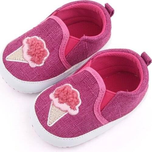 Newborn Boy Girl Cartoon Pattern Canvas Shoes Baby Casual Shoes Prewalker Soft Sole Slipper Trainers