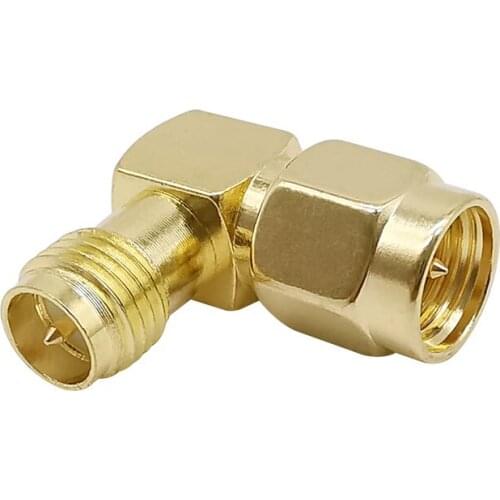 1Pcs SMA Male Plug to RP SMA Female Jack Right Angle L Shape RF Coaxial Coax Connector