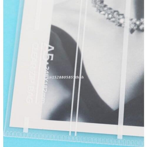 PVC A4 A5 Clear Transparent Plastic Waterproof Stationery Case Zipper Bag Pouch