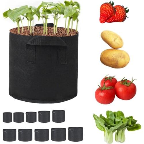 1-30 Gallon Big Plant Seedling Grow Bags Pot Home Garden Tools Potato Strawberry Fabric Vegetable Seedling Growing Pots