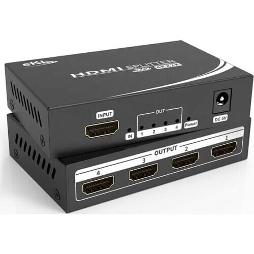 4K 1X4 HDMI Splitter 4 Port Video 1 in 4 out Splitter Converter Adapter HDMI 1.4 Splitter HDCP 1080P for HDTV DVD PS3 Xbox