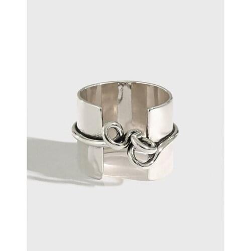 Punk 925 sterling silver wide ring women finger jewelry, retro kont rings for female 925 accessories best friends gifts