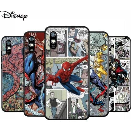 Silicone Cover Marvel Comic Spider Man For Xiaomi Redmi 9 9T 9C 8 7 6 Pro 9AT 9A 8A 7A 6A S2 5 5A 4X GO Phone Case