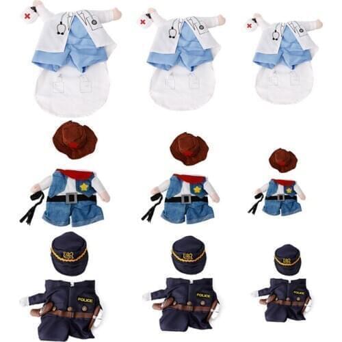 Funny Pet Costume Dog Cat Costume Clothes Dress Apparel Doctor Policeman Cowboy L4MF