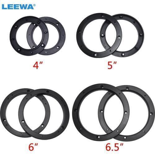 LEEWA 2PC 4"/5"/6"/6.5" Universal Car Stereo Audio Solid Speaker Spacer Adapter Hold Refitting Mat for All Cars Anti-Slip Mat