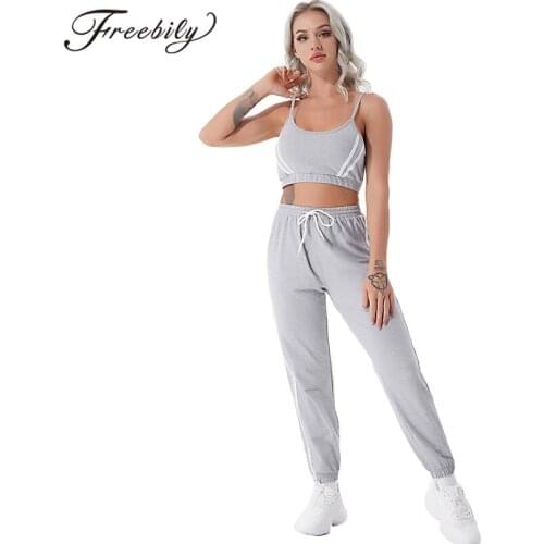 Womens Running Sets Casual Tracksuits Sportswear Two Piece Pads Bra Top Set High Waist Jogger Pants Sports Suit Workout Outfits