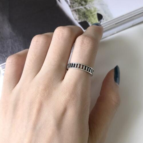 Ladder Shaped Step Ring Retro Silver Art Opening Ring Vintage 925 Sterling Silver Jewelry Halo Rings For Girls Women Gifts