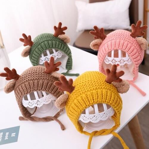 Winter Fashionable Warm Super Cute Girls Boys Baby Earmuffs Knitted Hat Cap