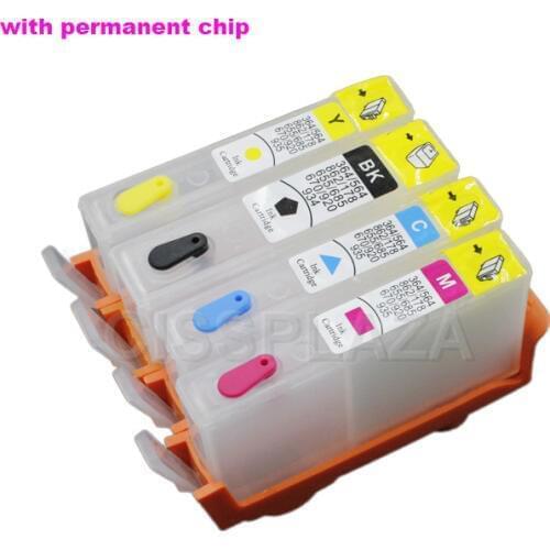 CISSPLAZA 1SET refillABLE cartridge With chip compatible for HP904 replacement for HP 904 OfficeJet Pro 6970 printer
