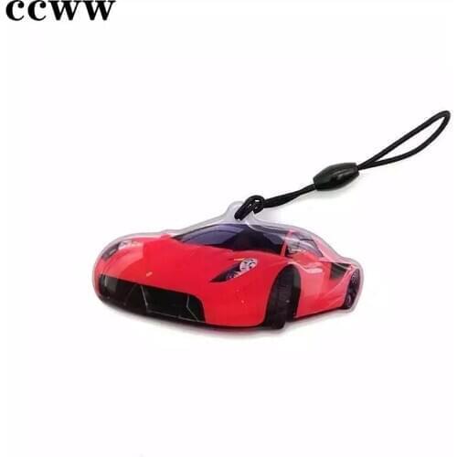 Sports Car Pattern 125KHZ EM4305 ID Rewritable Keyfobs Key RFID Token Tag Keychain Writable Access Control Card 1Pcs