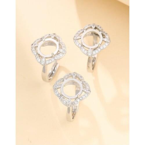 10*10mm 925 STERLING SILVER Semi Mount Bases Blanks base blank Pad rings ring Setting set diy jewelry A5606