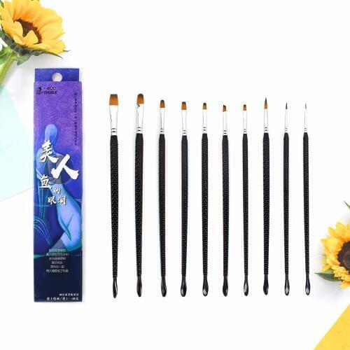 Eval 10Pcs Mermaid Artist Paint Brush Bristle Nylon Brush for Oil Acrylic Paint Brushes Set Art Supplies Free Shipping