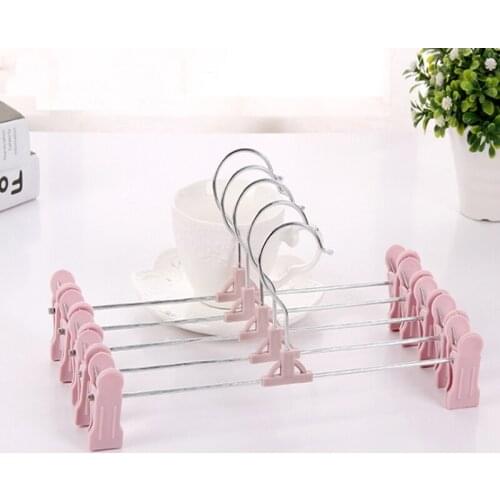 1000pcs/lot Hot sale Non-slip drying racks for bras and underwear Retractable stainless steel trousers clip hanger