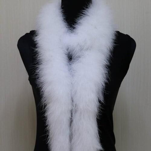 2 meter/pcs White Marabou feather Boas Soft Turkey Feather Shawl on ribbon for Diy Carnival Feather Dress Decoration Scarf 50g
