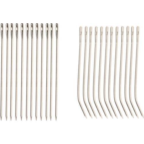 24PCS I J Shape Hair Extension Wig Sewing Needle Set, Hair Braids Track Threader Hook Needles