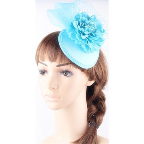 Satin Base Sinamay Fascinator Hair Accessory Silk Flower with Crinoline Multiple Color Wedding Party Hats and Occassion Headwear