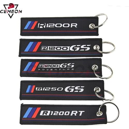 Motorcycle keychain pendant For BMW R1200GS R1200RT R1250GS R1200GS ADVENTURE R1200R badge embroidery key ring