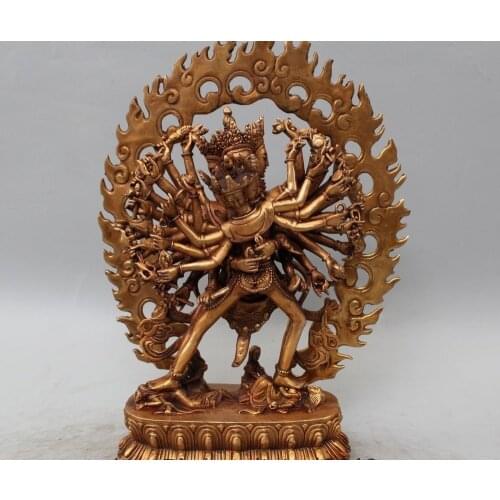 12" Tibetan Buddhism Bronze Gild Vajrayogini Vajravarahi Kalachakra Buddha Statu
