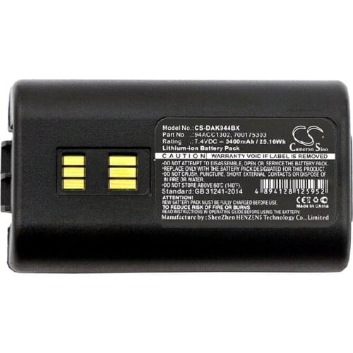 Cameron Sino 2600mAh 3400mAh Battery for Datalogic 944501088, 944551004, 944551005, 944551015, 944551019, 944551020, Kyman