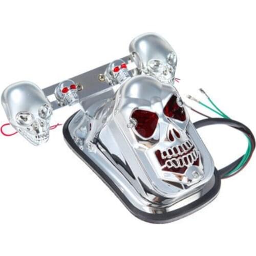 Fashion Skull Shape Motorcycle LED Tail Light With Turn Signal LED Brake Taillight Led Lights Motorcycle Decoration Accessories