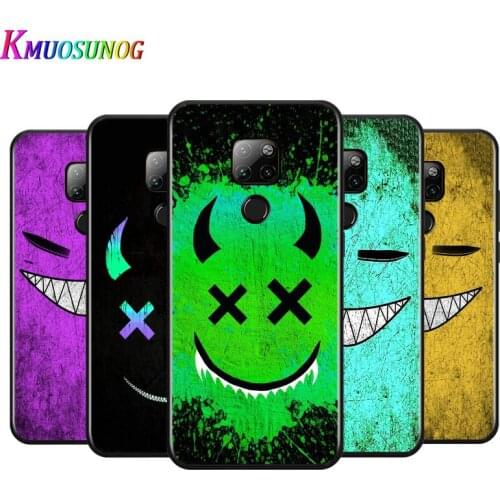 Cool Demon Emoticon For Huawei Mate 10 20 20X(5G) 30 40 40RS Nova5i PRO Lite Plus Black Soft Phone Case